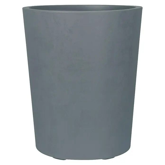 Deroma Millennium Pflanzkübel rund - Außenmaß (Ø x H): 43,5 x 53,5 cm, Aus recyceltem Kunststoff, Ashgrey - Grauer Pflanztopf mit zylindrischer Form und glatter Oberfläche. Ideal für den Innen- und Außenbereich, um Pflanzen stilvoll zu präsentieren.
