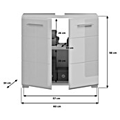 xonox.home Lina Waschtischunterschrank Lina (B x T x H: 60 x 34 x 56 cm, Weiß, Glänzend) | BAUHAUS