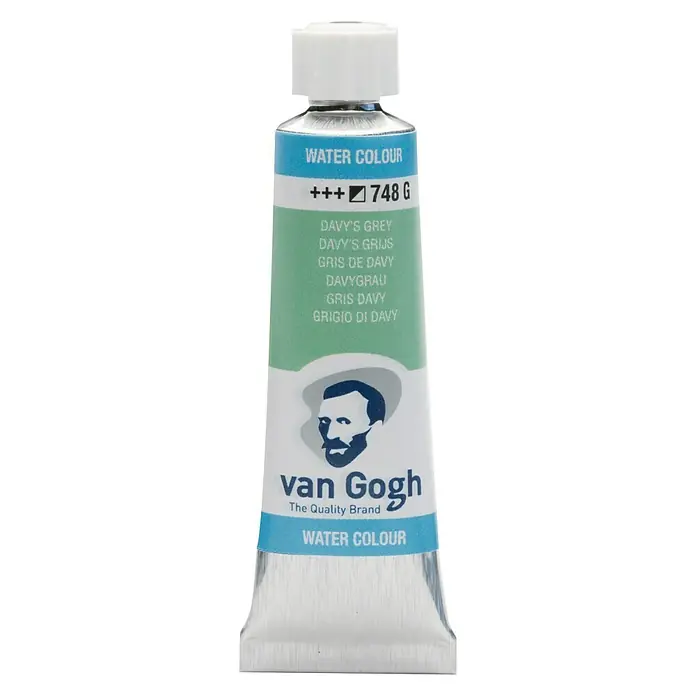 Talens Van Gogh Acuarela - Gris de Davy, 10 ml, Tubo - Un tubo de pintura de acuarela "Gris de Davy" de Van Gogh, perfecto para artistas y aficionados.