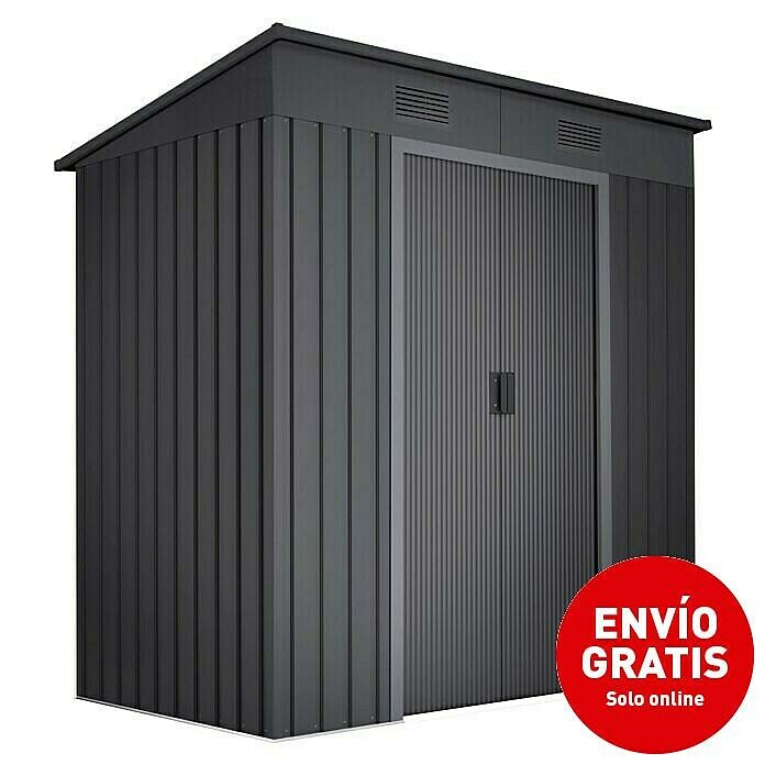 Hoggar Caseta para jardín Oulu (Medidas ext. (An x Pr): 238 x 130 cm, Acero, Antracita, Área: 3,14 m²) | BAUHAUS