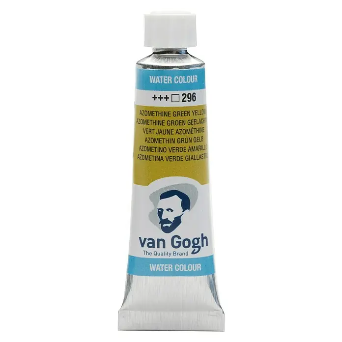 Talens Van Gogh Acuarela - Verde amarillo azo, 10 ml, Tubo - Imagen de un tubo de pintura de acuarela Van Gogh, tono Azometina Verde Amarillento, para artistas y aficionados, alta pigmentación.