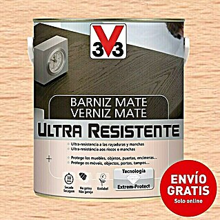 V33 Barniz para madera Mate Ultra Resistente (Incoloro, Mate, 2,5 l)