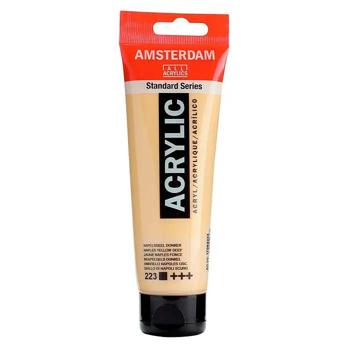 Talens Amsterdam Pintura acrílica Standard - Amarillo Nápoles oscuro, 120 ml, Tubo - Tubo de pintura acrílica Amsterdam Standard Series, amarillo Nápoles oscuro, para artistas y aficionados.