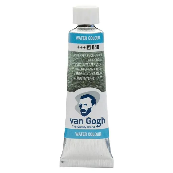 Talens Van Gogh Acuarela - Verde interferencia, 10 ml, Tubo - Un tubo de acuarela Van Gogh en color Verde Interferencia, ideal para artistas y aficionados.