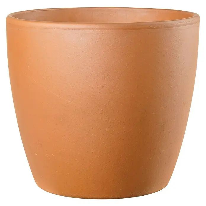 Deroma Pflanzkübel rund Egg Pot Cotto Garden - Außenmaß (Ø x H): 28,5 x 25,4 cm, Naturmaterialien, Terrakotta - Ein leerer, unglasierter Terrakotta-Blumentopf mit einer glatten Oberfläche. Ideal für Zimmerpflanzen und Garten.