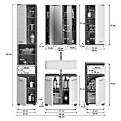 xonox.home Blake Badmöbel-Set Blake (164 cm, Weiß/Rauchsilber, Glänzend, Mit Beleuchtung, 5 -tlg.) | BAUHAUS