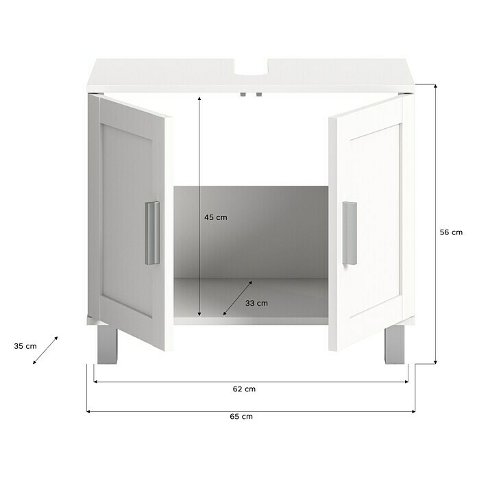 xonox.home Mood Waschtischunterschrank Mood (B x T x H: 65 x 35 x 56 cm, Weiß, Matt) | BAUHAUS