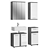 xonox.home Blake Badmöbel-Set Blake (114 cm, Weiß/Rauchsilber, Glänzend, 4 -tlg.) | BAUHAUS