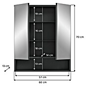 xonox.home Lago Spiegelschrank Lago (B x H: 60 x 71 cm, Ohne Beleuchtung, Holz, Grau) | BAUHAUS