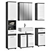 xonox.home Blake Badmöbel-Set Blake (164 cm, Weiß/Rauchsilber, Glänzend, Ohne Beleuchtung, 5 -tlg.) | BAUHAUS