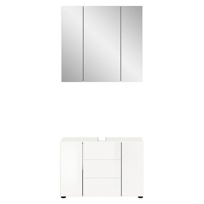 xonox.home Vira Badmöbel-Set Vira (82 cm, Weiß, Glänzend, Ohne Beleuchtung) | BAUHAUS