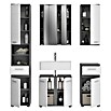 xonox.home Blake Badmöbel-Set Blake (164 cm, Weiß/Rauchsilber, Glänzend, Ohne Beleuchtung, 5 -tlg.) | BAUHAUS