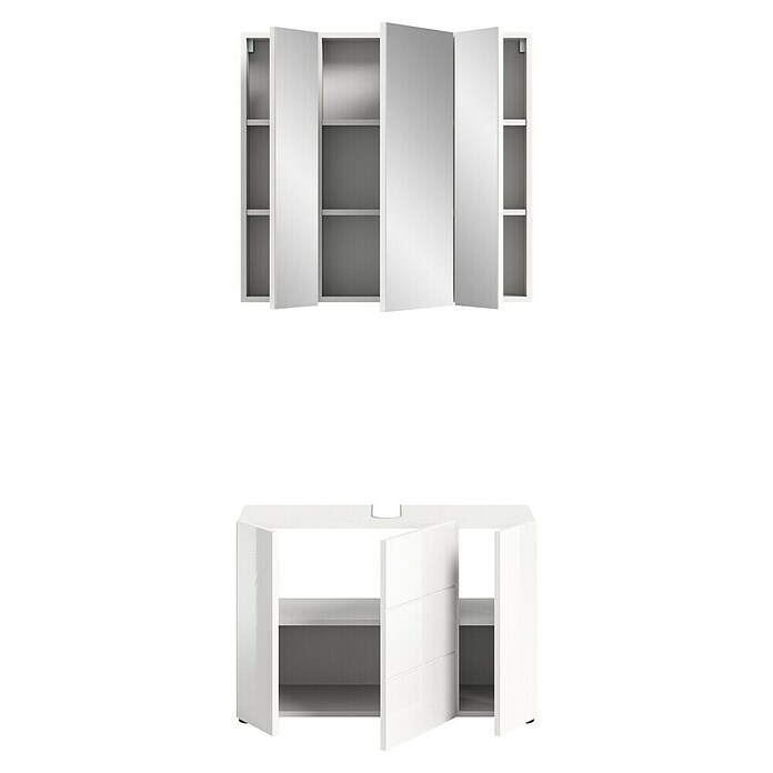xonox.home Vira Badmöbel-Set Vira (82 cm, Weiß, Glänzend, Ohne Beleuchtung) | BAUHAUS