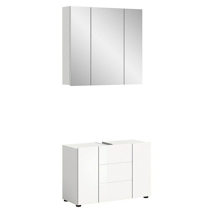 xonox.home Vira Badmöbel-Set Vira (82 cm, Weiß, Glänzend, Ohne Beleuchtung) | BAUHAUS