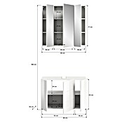 xonox.home Vira Badmöbel-Set Vira (82 cm, Weiß, Glänzend, Ohne Beleuchtung) | BAUHAUS