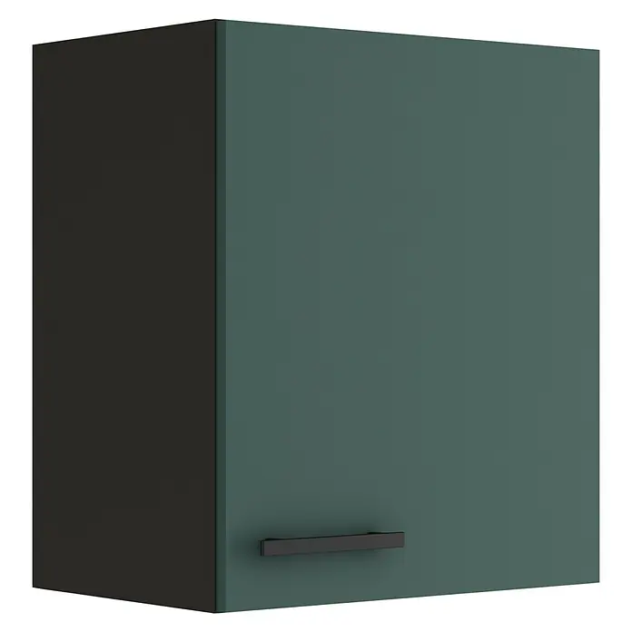 Optifit Verona405 Hängeschrank - 34,6 x 50 x 57,6 cm, Steingrün - Elegantes Hängeschrank-Design in Grün und Schwarz. Stilvolle Aufbewahrung für jede moderne Küche oder jeden Raum mit seiner matten Oberfläche.