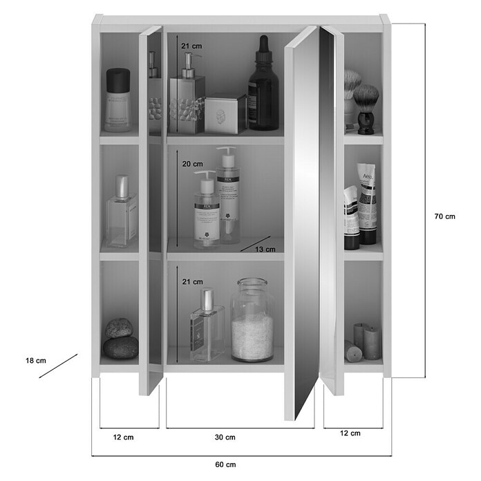 xonox.home Linus Badmöbel-Set Linus (105 cm, Weiß, Glänzend, 4 -tlg.) | BAUHAUS