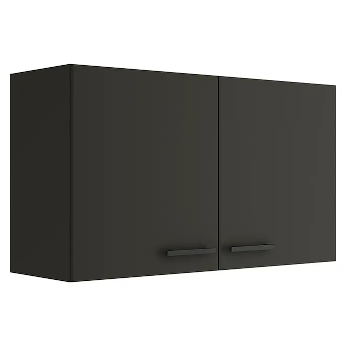 Optifit Madrid420 Hängeschrank - 34,6 x 100 x 57,6 cm, Anthrazit Matt - Grauer Hängeschrank mit zwei Türen und schlichten Griffen, ideal für moderne Küchen und Badezimmer zur Aufbewahrung.