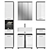 xonox.home Blake Badmöbel-Set Blake (164 cm, Weiß/Rauchsilber, Glänzend, Ohne Beleuchtung, 5 -tlg.) | BAUHAUS