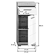 xonox.home Lambada Unterschrank Lambada (B x T x H: 37 x 31 x 88 cm, Weiß/Sonoma Eiche hell) | BAUHAUS