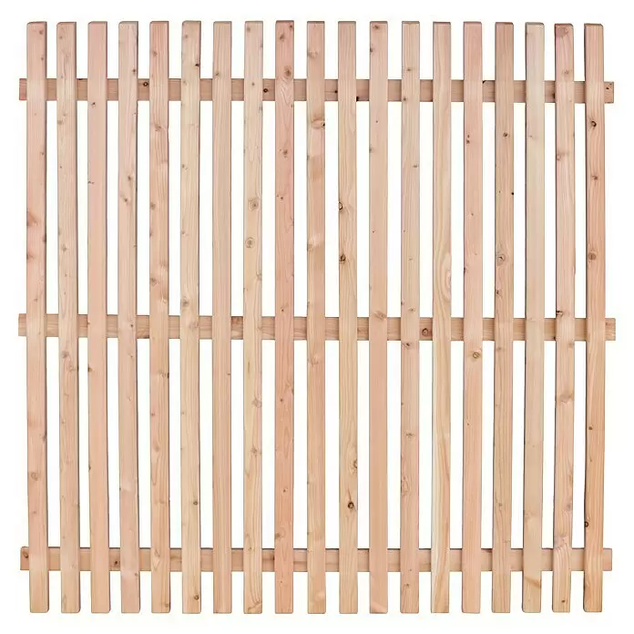 Joda Staketenzaun aus Douglasie/Lärche - 180 x 180 cm, Holz - Heller Lattenzaun aus Holz mit vertikalen Brettern.