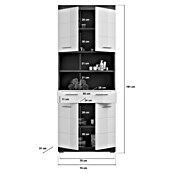 xonox.home Scout Hochschrank Scout 2 (74 x 31 x 191 cm, Weiß/Rauchsilber) | BAUHAUS