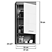 xonox.home Scout Hängeschrank Scout (B x T x H: 37 x 24 x 79 cm, Weiß/Rauchsilber) | BAUHAUS