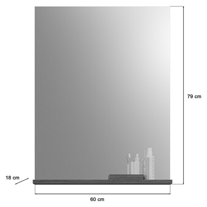 xonox.home Scout Ablagespiegel Scout (60 x 18 x 79 cm, Rauchsilber) | BAUHAUS