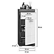 xonox.home Scout Unterschrank Scout (B x T x H: 37 x 31 x 88 cm, Weiß/Rauchsilber) | BAUHAUS