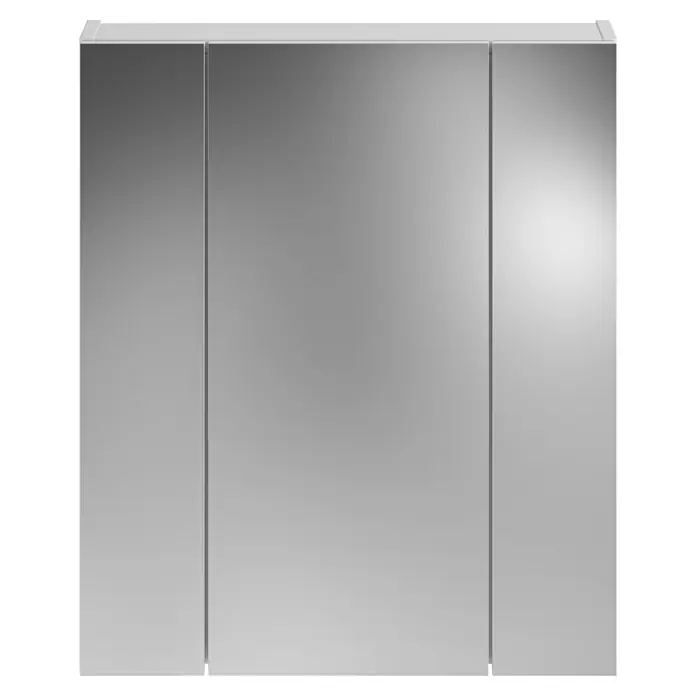 xonox.home Linus Spiegelschrank Linus - B x H: 60 x 70 cm, Ohne Beleuchtung, Holz, Weiß - Ein moderner Spiegelschrank mit drei Türen und klaren Linien, ideal für jedes Badezimmer. Perfekt zur Aufbewahrung von Badutensilien.