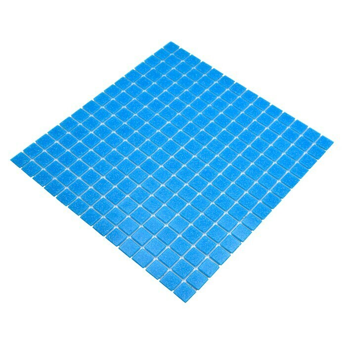 Mozaik pločica Quadrat Crystal Uni GM A 37P  (32,7 x 30,5 cm, Tirkizno/Plave boje, Sjaj) | BAUHAUS