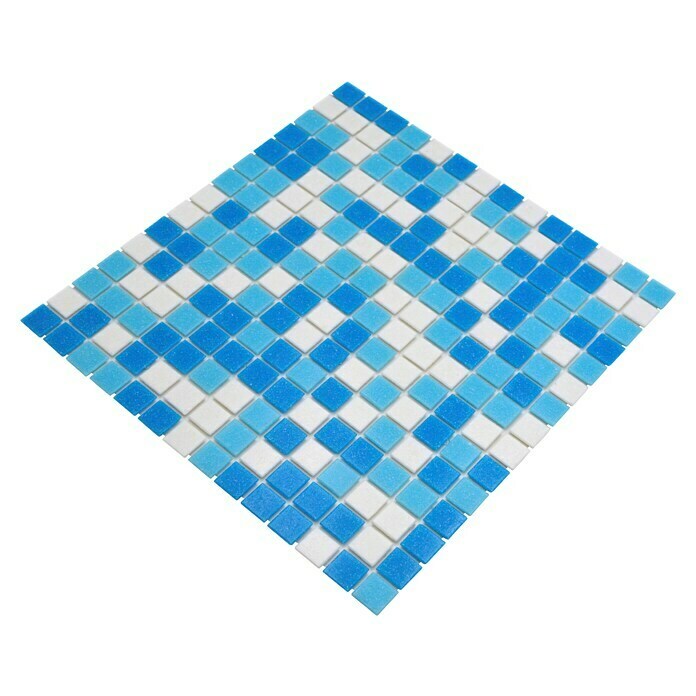 Mozaik pločica Quadrat Crystal Mix GM A 323P  (32,7 x 30,5 cm, miješano bijela plava, Sjaj) | BAUHAUS