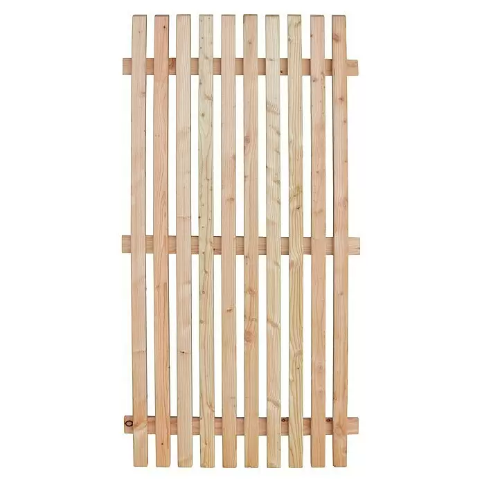 Joda Staketenzaun - 90 x 180 cm, Holz - Holzlattenzaun-Element mit vertikalen Latten und horizontalen Querstreben.