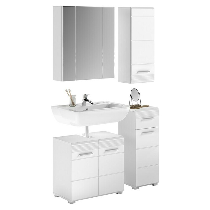 xonox.home Linus Badmöbel-Set Linus (105 cm, Weiß, Glänzend, 4 -tlg.) | BAUHAUS