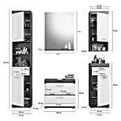 xonox.home Scout Badmöbel-Set Scout (164 cm, Weiß/Rauchsilber, Glänzend, 2 Schubladen) | BAUHAUS