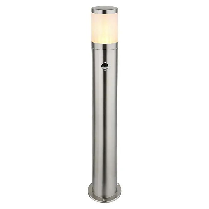 Globo Xeloo Außenstehleuchte - 60 W, Höhe: 80 cm, IP44, Edelstahl - Außenleuchte mit zylindrischem Design aus gebürstetem Edelstahl und einem leuchtenden, diffusen Lichtelement für den Außenbereich.