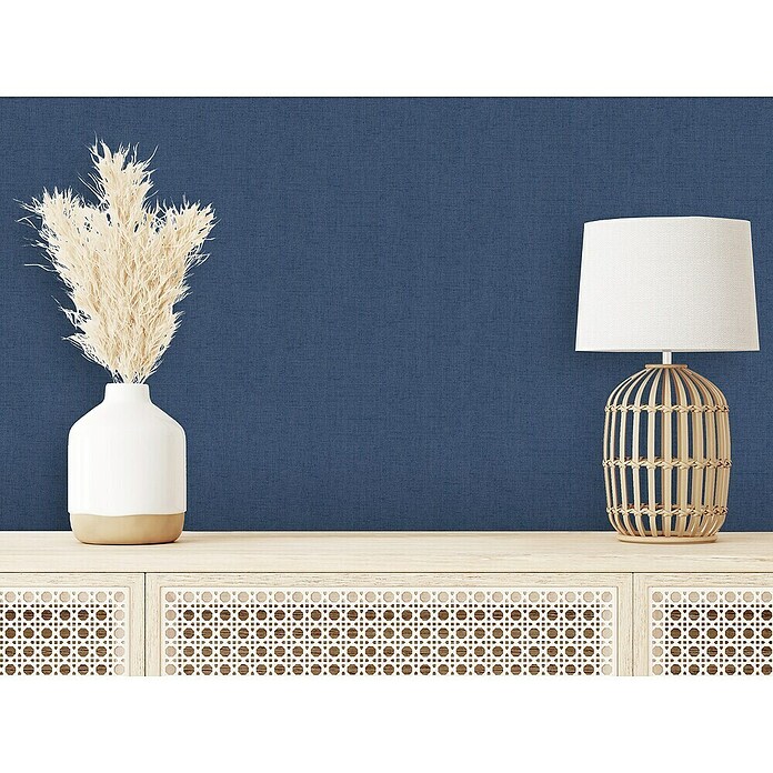 Dutch Wallcoverings Vliesbehang Uni (Blue, 10 m x 53 cm) | BAUHAUS
