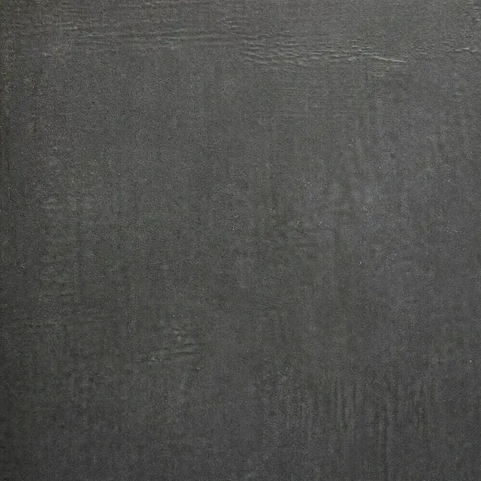 Terrassenfliese Beton - 60 x 60 x 2 cm, Anthrazit, Matt - Eine Nahaufnahme einer strukturierten, dunkelgrauen Oberfläche, ideal als Hintergrund für Produktpräsentationen oder Texturen.