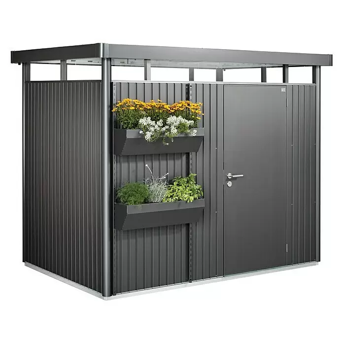 Biohort Pflanzkasten FloraBoard - Länge: 82 cm, Dunkelgrau-Metallic - Diagonale Ansicht