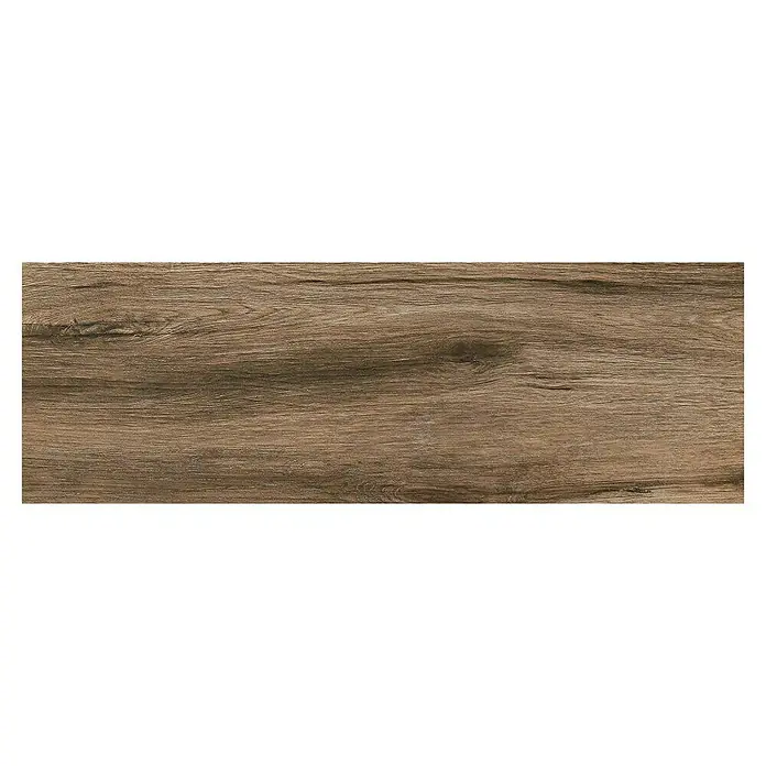 Terrassenfliese Strobus - 40 x 120 x 2 cm, Ebony/Braun, Matt - Nahaufnahme einer Holzstrukturplatte mit deutlichen Maserungen und warmen Farbtönen, ideal für Texturen.