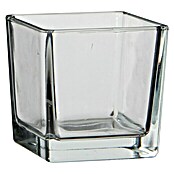 Jarrón de vidrio Lotty (L x An x Al: 10 x 10 x 10 cm, Transparente)