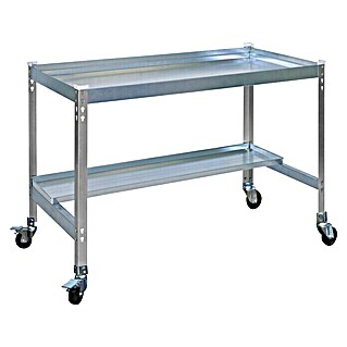 Simonrack Simongarden Mesa de cultivo Desk Mob (L x An x Al: 60 x 90 x 85 cm, Aluminio, Galvanizado/Gris)