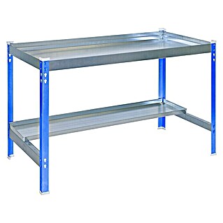 Simonrack Simongarden Mesa de cultivo Desk (L x An x Al: 60 x 150 x 84 cm, Aluminio, Galvanizado/Azul)
