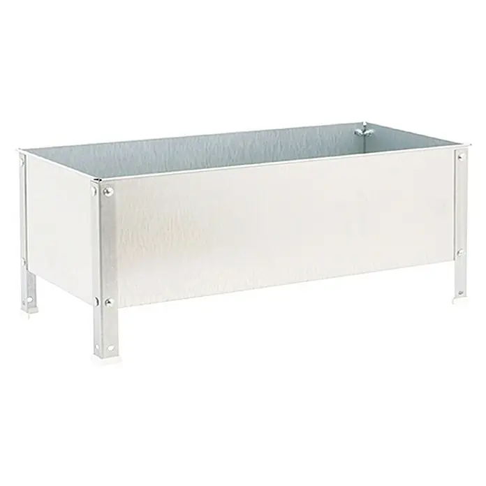 Simonrack Simongarden Huerto Urbano Urban - 40 x 90 x 41 cm, Aluminio, Galvanizado - Una jardinera rectangular elevada de metal con patas robustas y una estética limpia y moderna.