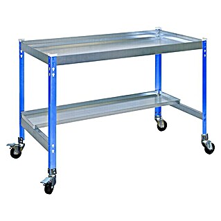 Simonrack Simongarden Mesa de cultivo Desk Mob (L x An x Al: 60 x 150 x 85 cm, Aluminio, Galvanizado/Azul)