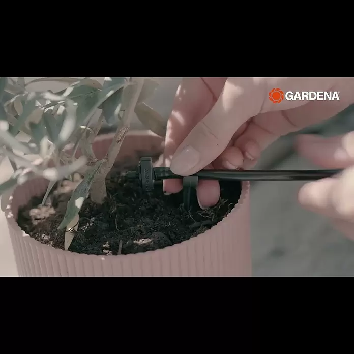 Gardena Micro-Drip Endtropfer druckregulierend - 10 Stk., Max. Wasserdurchfluss: 2 l/h - GARDENA Micro-Drip-System: Reihentropfer, druckregulierend Art.Nr. 13302  Installation