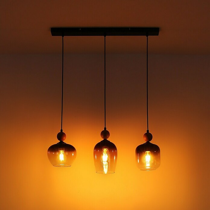 Globo Viseća svjetiljka Commy  (40 W, Crna, D x Š x V: 720 x 180 x 1.200 mm, E27, 3 Kom.) | BAUHAUS