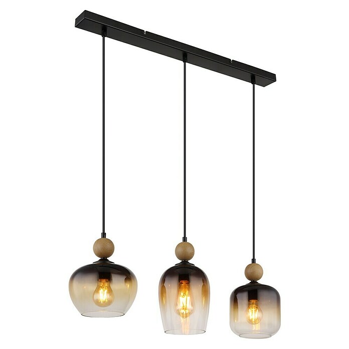 Globo Viseća svjetiljka Commy  (40 W, Crna, D x Š x V: 720 x 180 x 1.200 mm, E27, 3 Kom.) | BAUHAUS