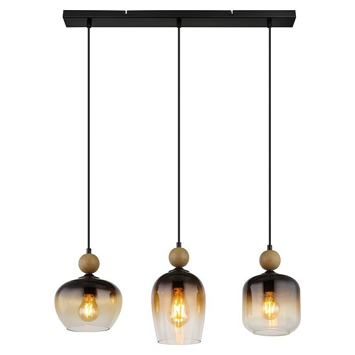 Globo Viseća svjetiljka Commy  (40 W, Crna, D x Š x V: 720 x 180 x 1.200 mm, E27, 3 Kom.) | BAUHAUS
