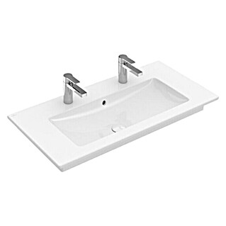 Villeroy & Boch Venticello Einbauwaschbecken (100 x 50 cm, Mit schmutzabweisender Glasur, Hahnloch: Mitte, Anzahl Hahnlöcher: 2, Weiß)